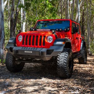 Jeep Wrangler Bumper - Front - Go Rhino - Trailine Full Width - Black - `07-`20